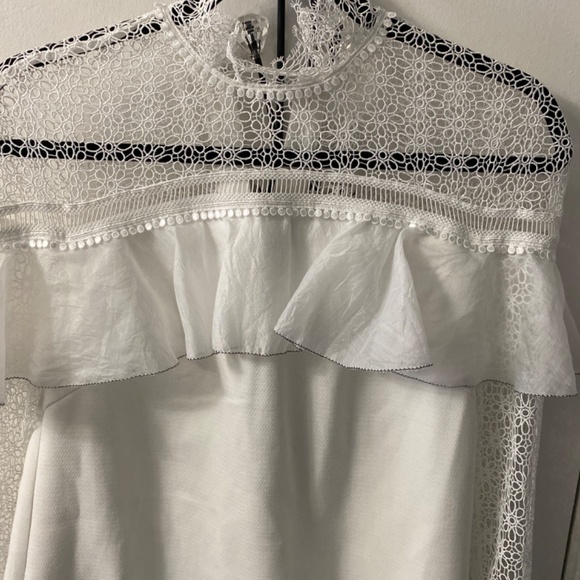 Self Portrait Military Cape Lace Dress White Size US 4 - Picture 2 of 7